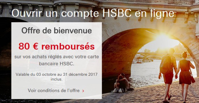 Compte bancaire : HSBC lance une nouvelle offre de bienvenue de 80 €