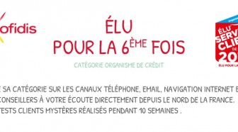 Crédit : Cofidis Élu Service Client de l'Année 2018