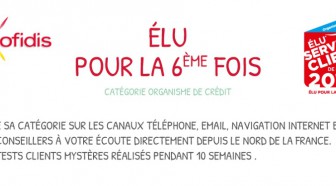 Crédit : Cofidis Élu Service Client de l'Année 2018