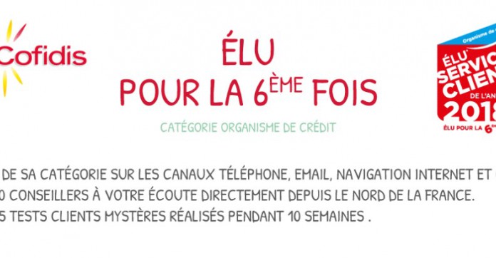 Crédit : Cofidis Élu Service Client de l'Année 2018