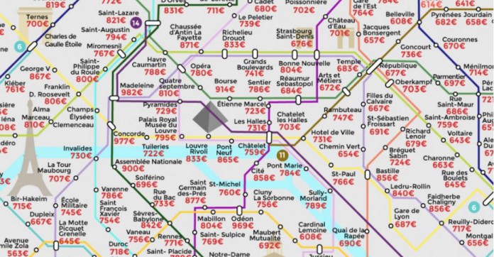 Colocation : une carte des prix par station de métro