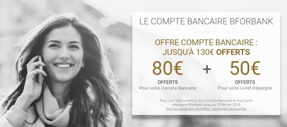 Promo compte-courant : BforBank offre jusqu'à 130 € à l'ouverture !