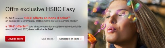 Vous avez jusqu'au 31 décembre pour découvrir l'offre bancaire HSBC Easy