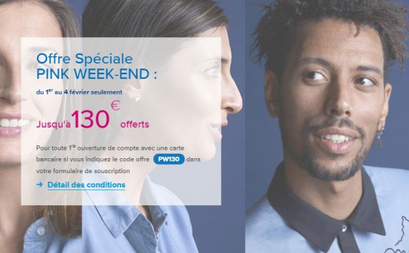 Compte bancaire : 130€ à gagner chez Boursorama pour le Pink week-end de la fin des soldes