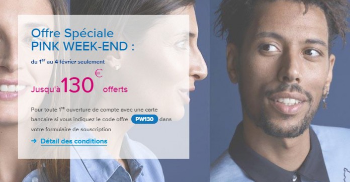 Compte bancaire : 130€ à gagner chez Boursorama pour le Pink week-end de la fin des soldes