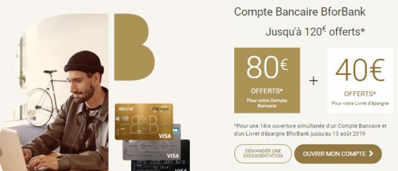 BforBank : jusqu'à 120 euros offerts