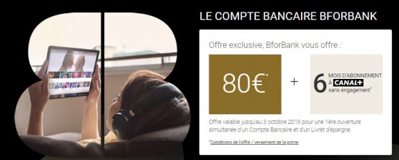 BforBank : 6 mois d'abonnement à Canal+ offerts