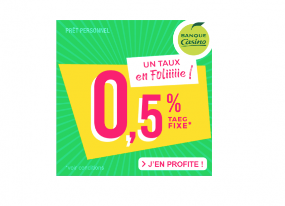 Banque Casino : bénéficiez du prêt personnel à 0,50 % !