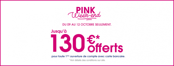 Boursorama Banque : jusqu'à 130 € offerts ce week-end