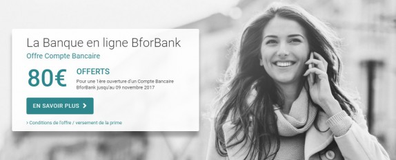 Compte-courant : 80€ offerts chez BforBank !