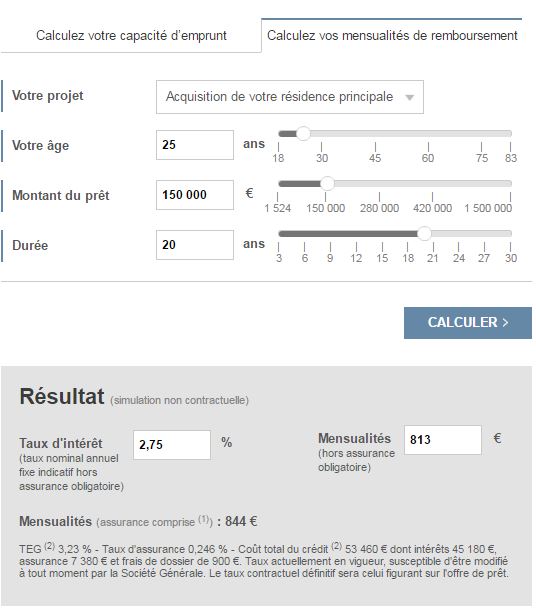 simulation rachat de credit taux